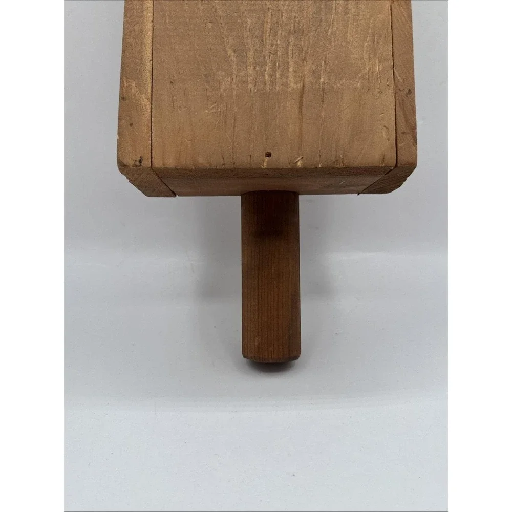 Unbranded‎ Wooden Scoop Hand Carved House Wall Pocket Brown Primitive Folk Art